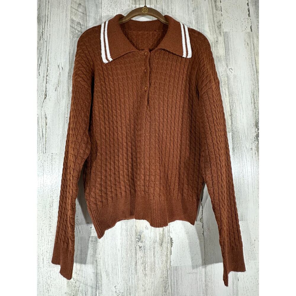 Commense Sweater Size Small Oversized Cableknit C… - image 1